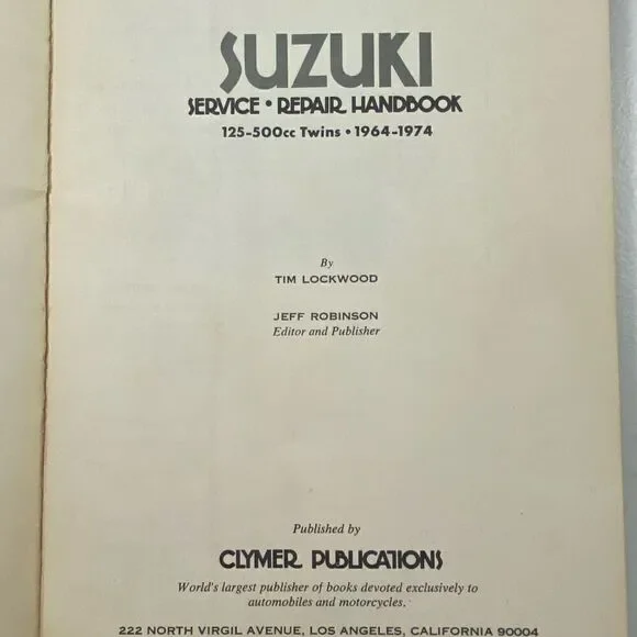 Vintage Suzuki Service Repair Handbook 1964 - 1974 - Picture 3 of 5